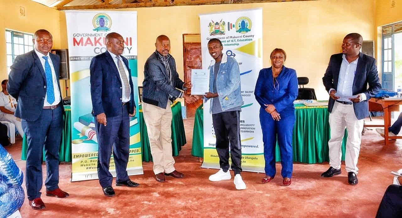 Placement letter handover during the county induction ceremony