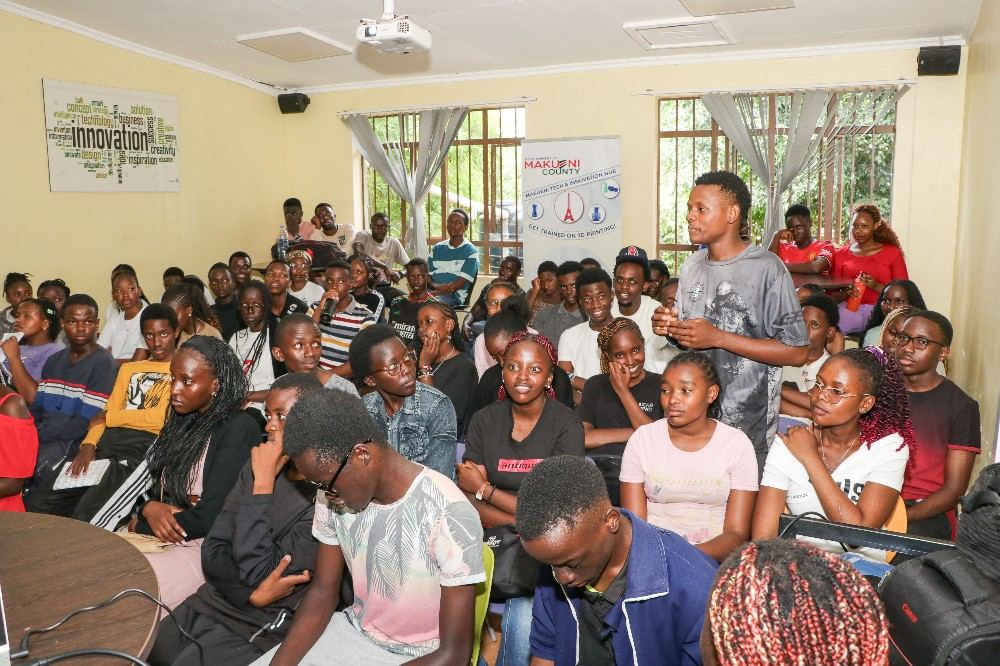 Youth session on artificial intelligence at the Makueni innovation hub